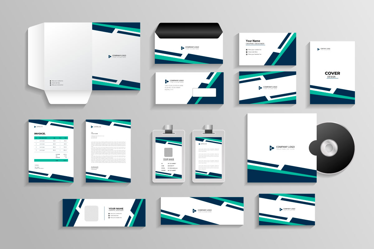 Business branding identity with office stationery items and objects Mockup set concept
