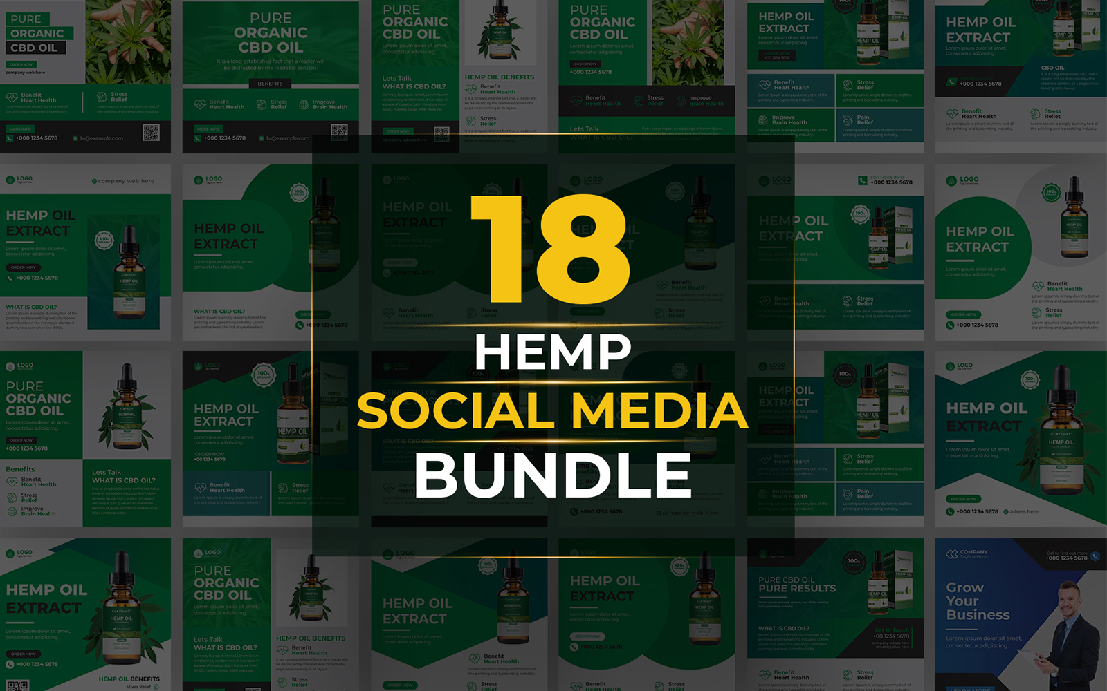 Hemp Facebook Instagram Post Bundle