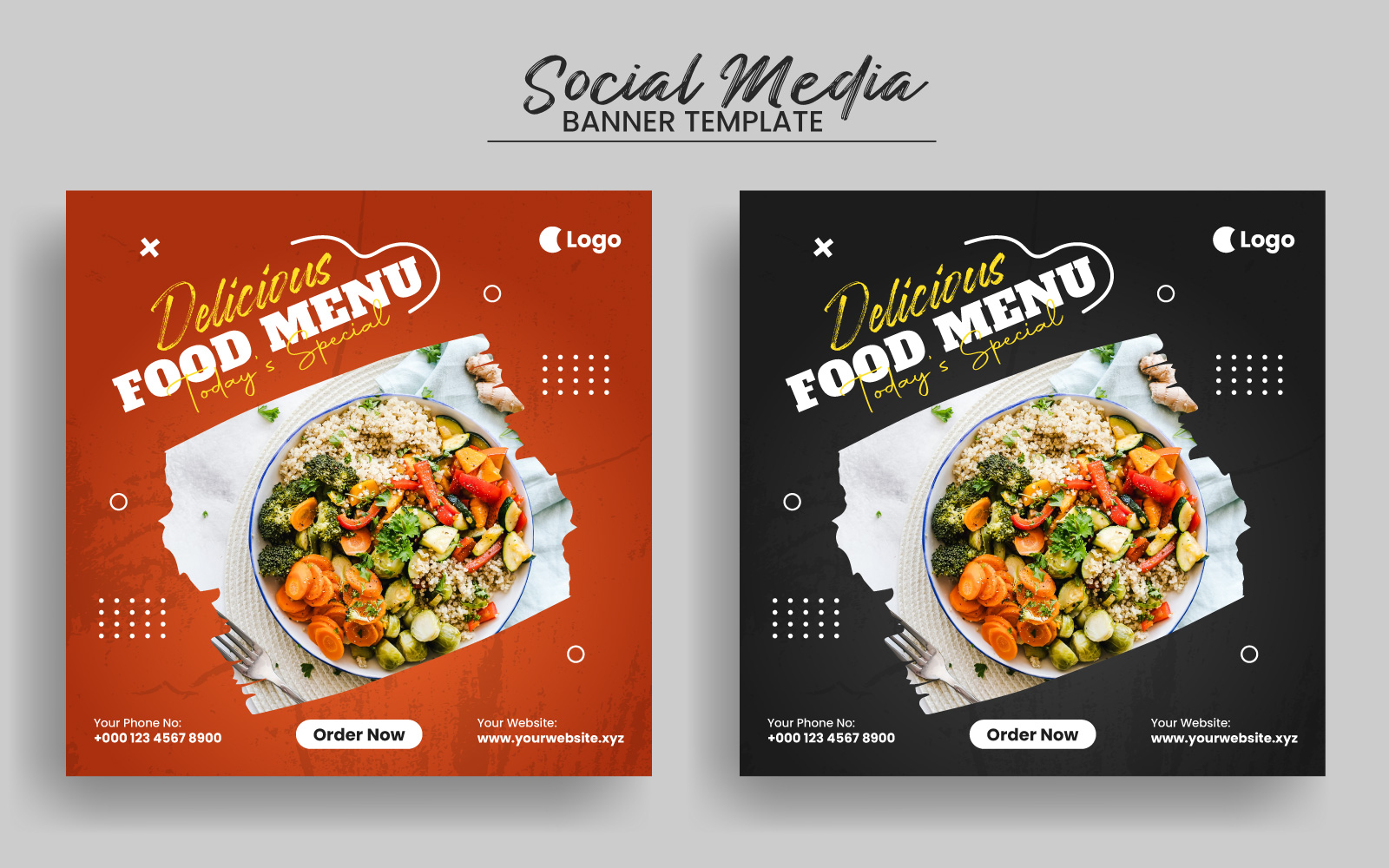 Food Menu Social Media Promotion Square Banner Template
