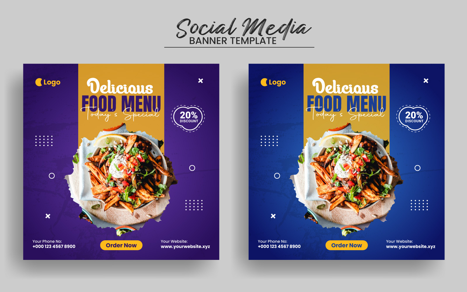 Restaurant Food Menu Social Media Post Banner Template