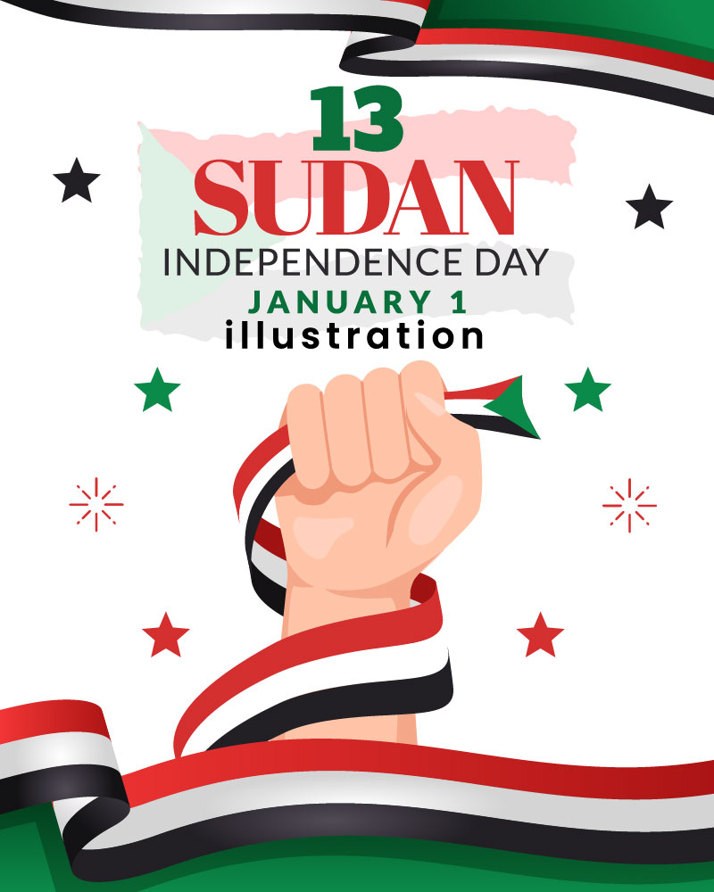 13 Sudan Independence Day Illustration