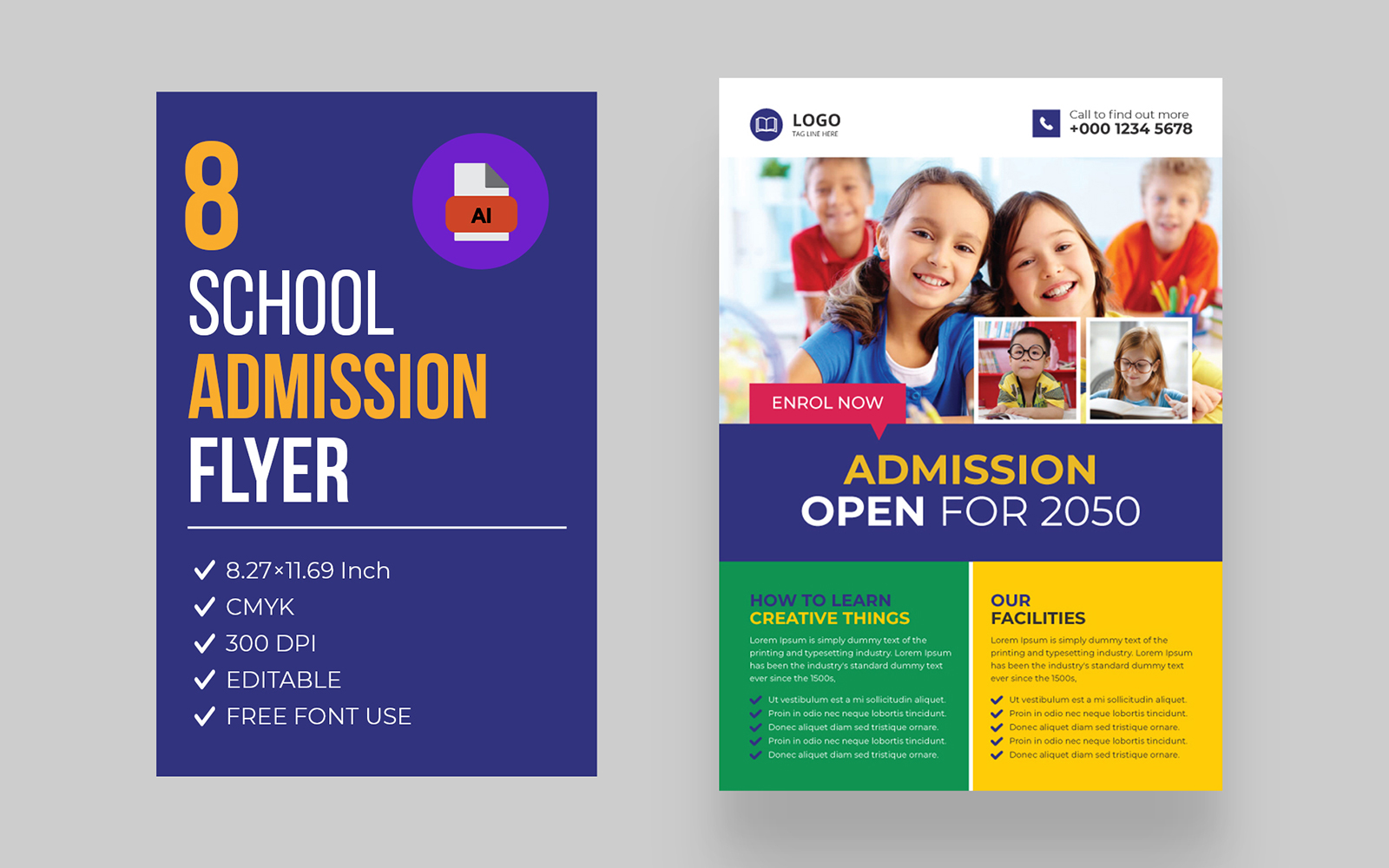 Kids School Admission Flyer Bundle