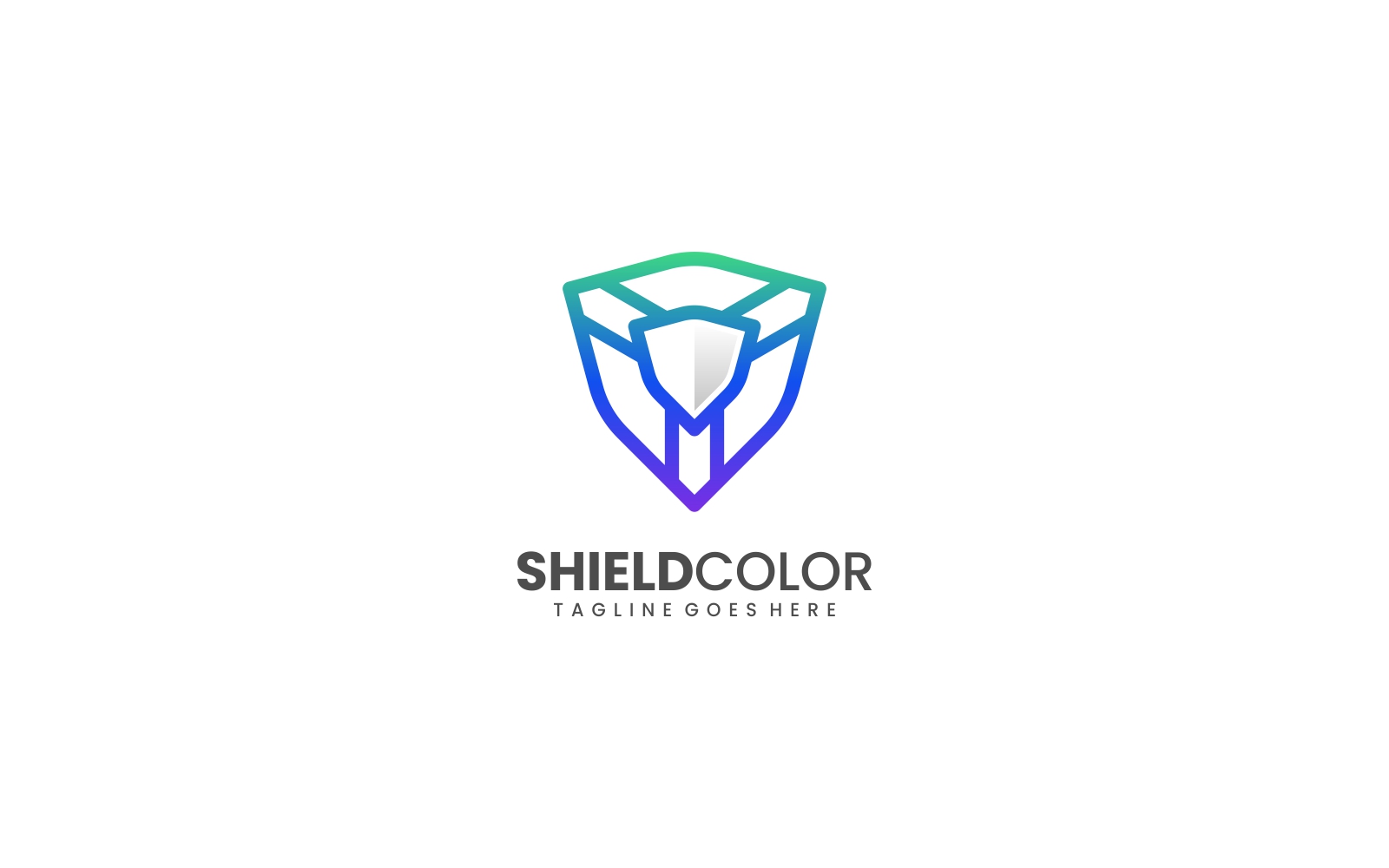 Shield Line Art Logo Style