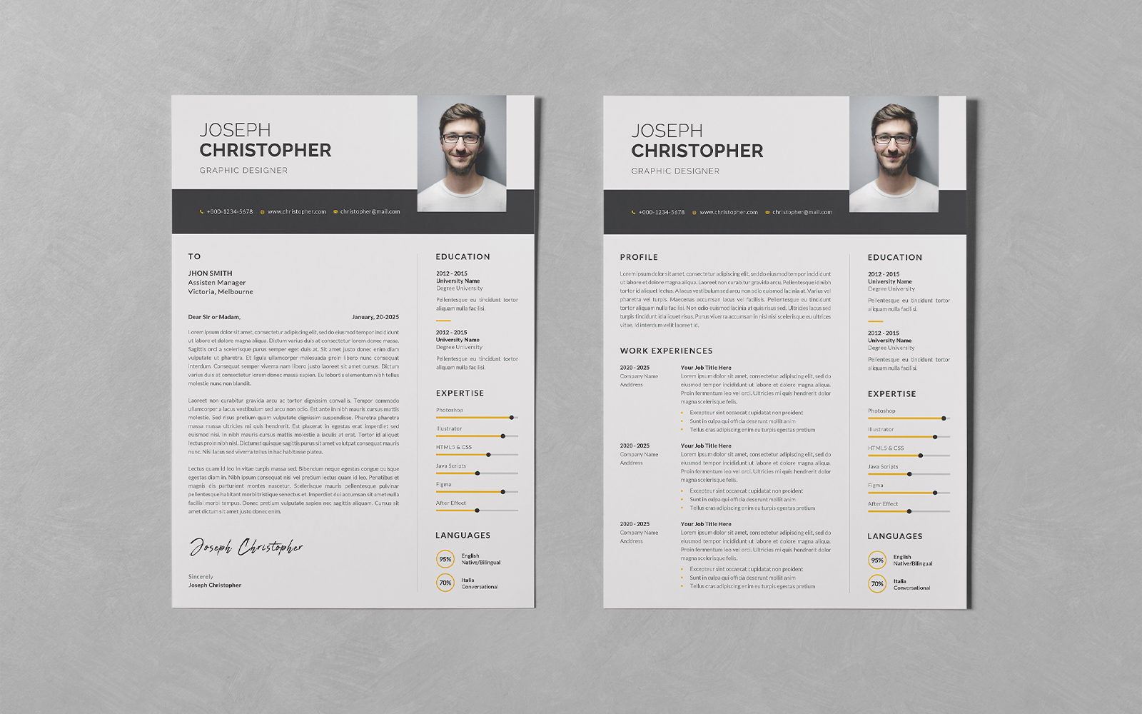 Resume/CV PSD Design Templates Vol 108