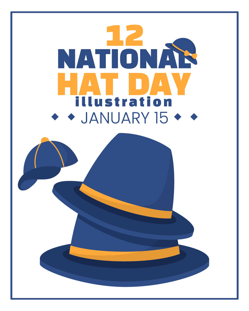 12 National Hat Day Illustration