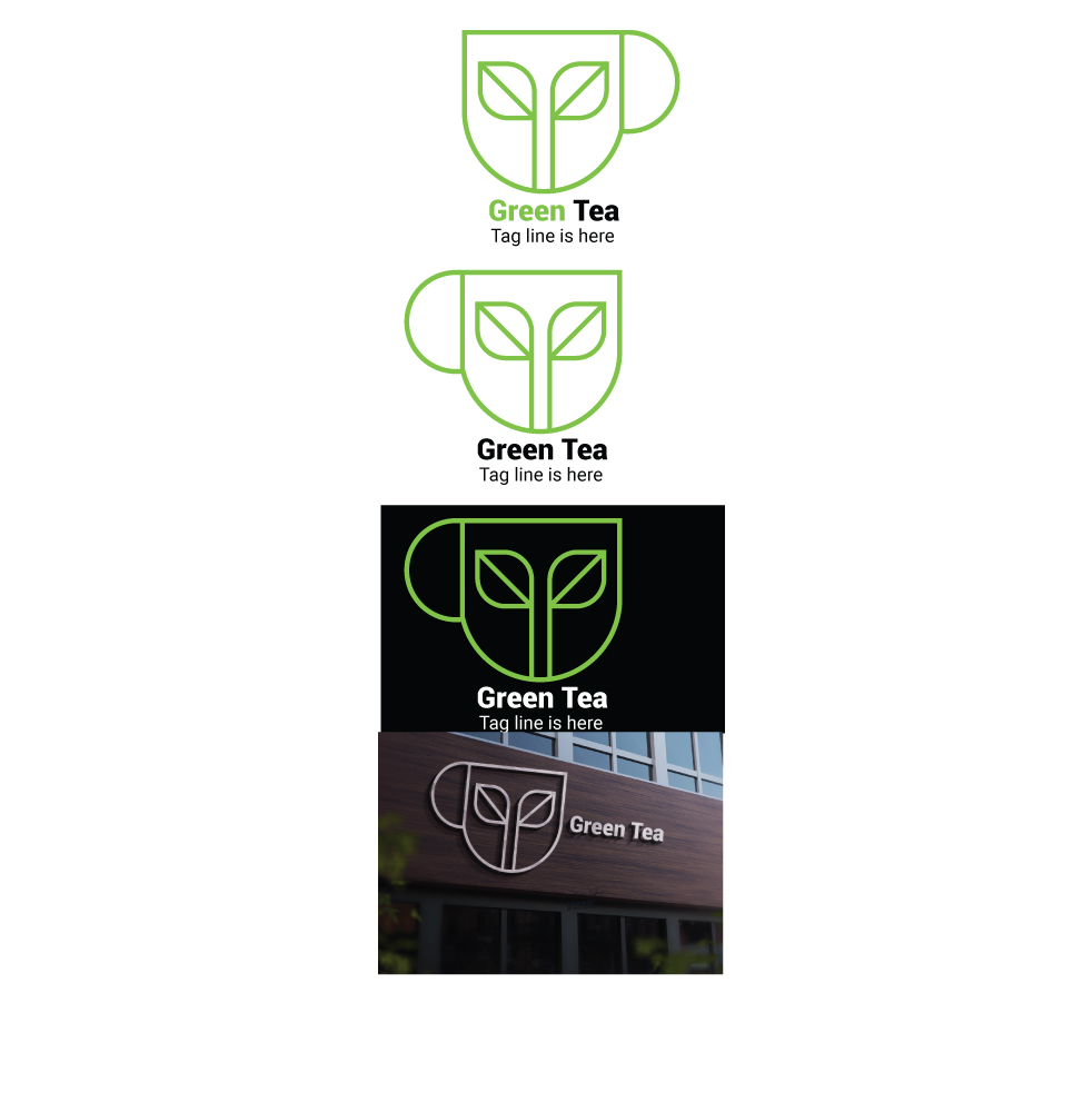 Green Tea Leaf Logo Template