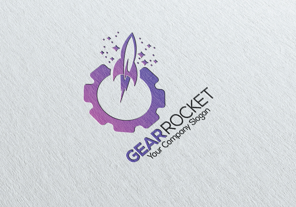 Minimal Gear Rocket Logo Template