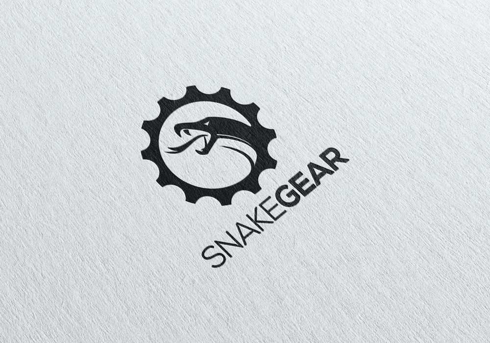 Minimal Gear Snake Logo Template
