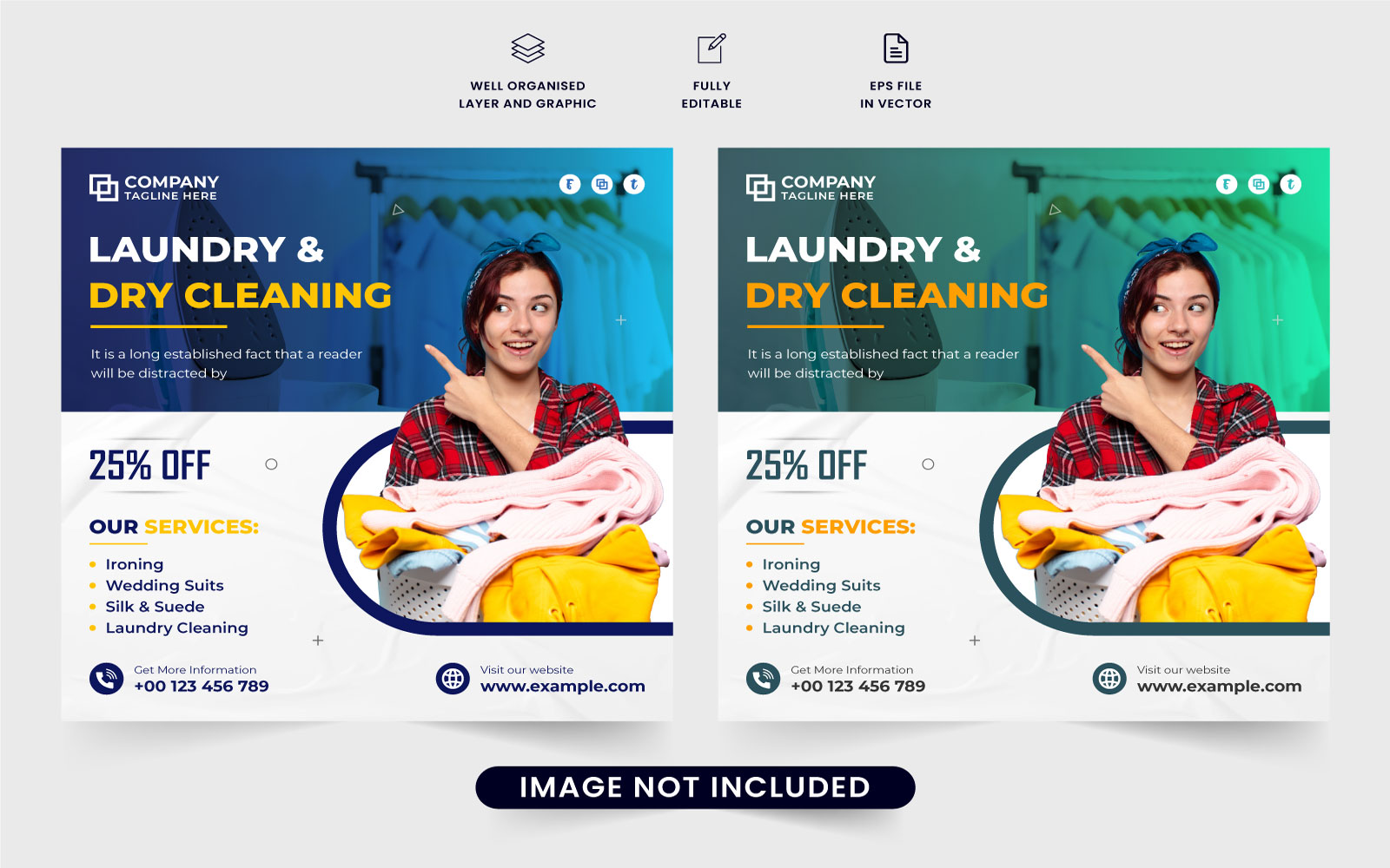 Cloth washing marketing poster design