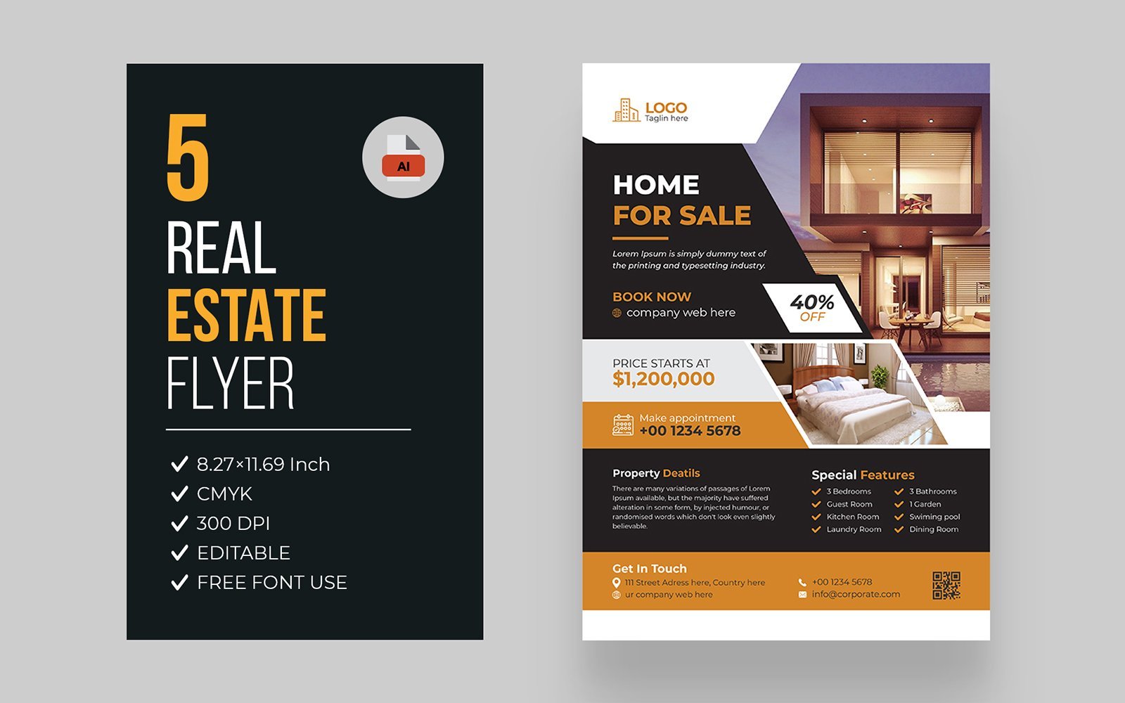 Modern Real Estate Home Sale Flyer Bundle