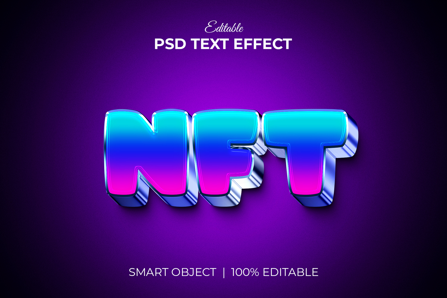 NFT Editable 3d Text Effect Illustration