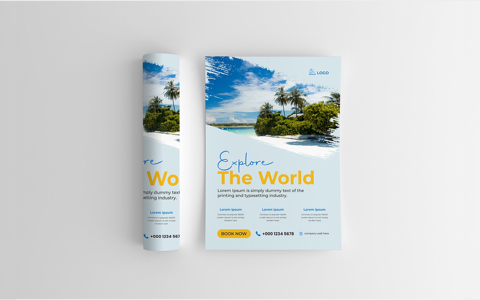 Editable travel poster design template