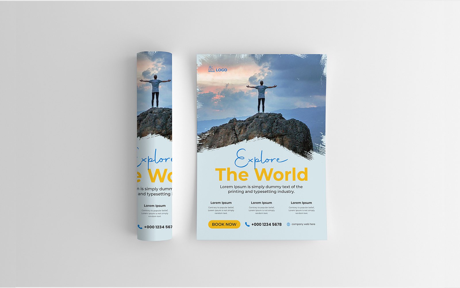 Editable tour travel leaflet template