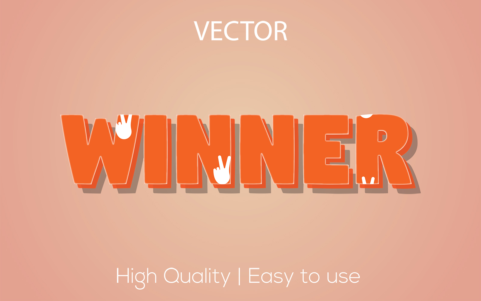Winner | 3D Winner | Realistic Text Style | Editable Vector Text Effect | Premium Vector Font Style