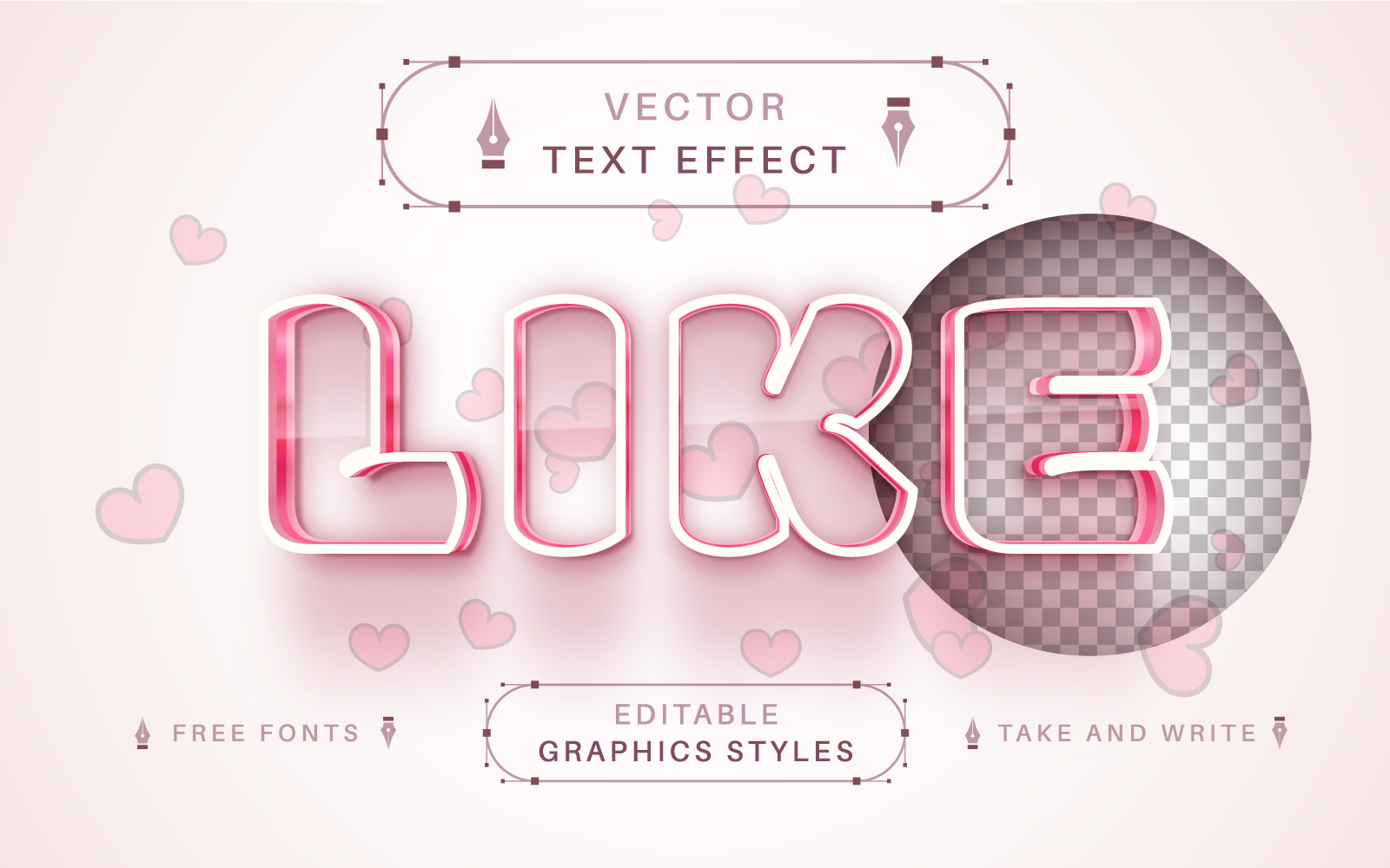 Love Heart Like - Editable Text Effect, Font Style
