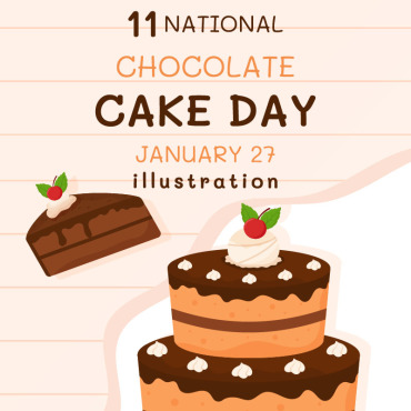 Chocolate Cake Illustrations Templates 296302