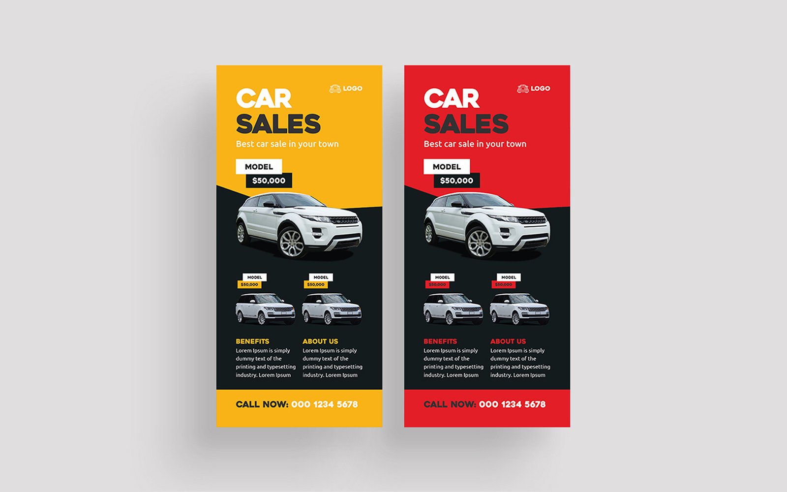 Modern Car Sale Rack Card Template