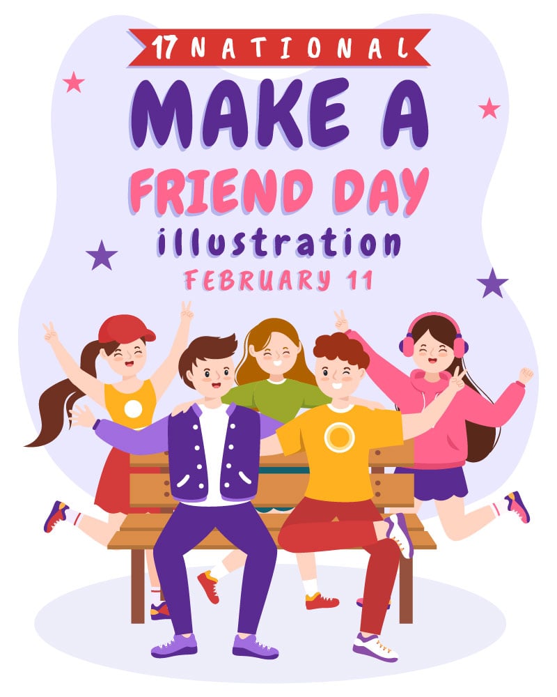 17 National Make a Friend Day Illustration