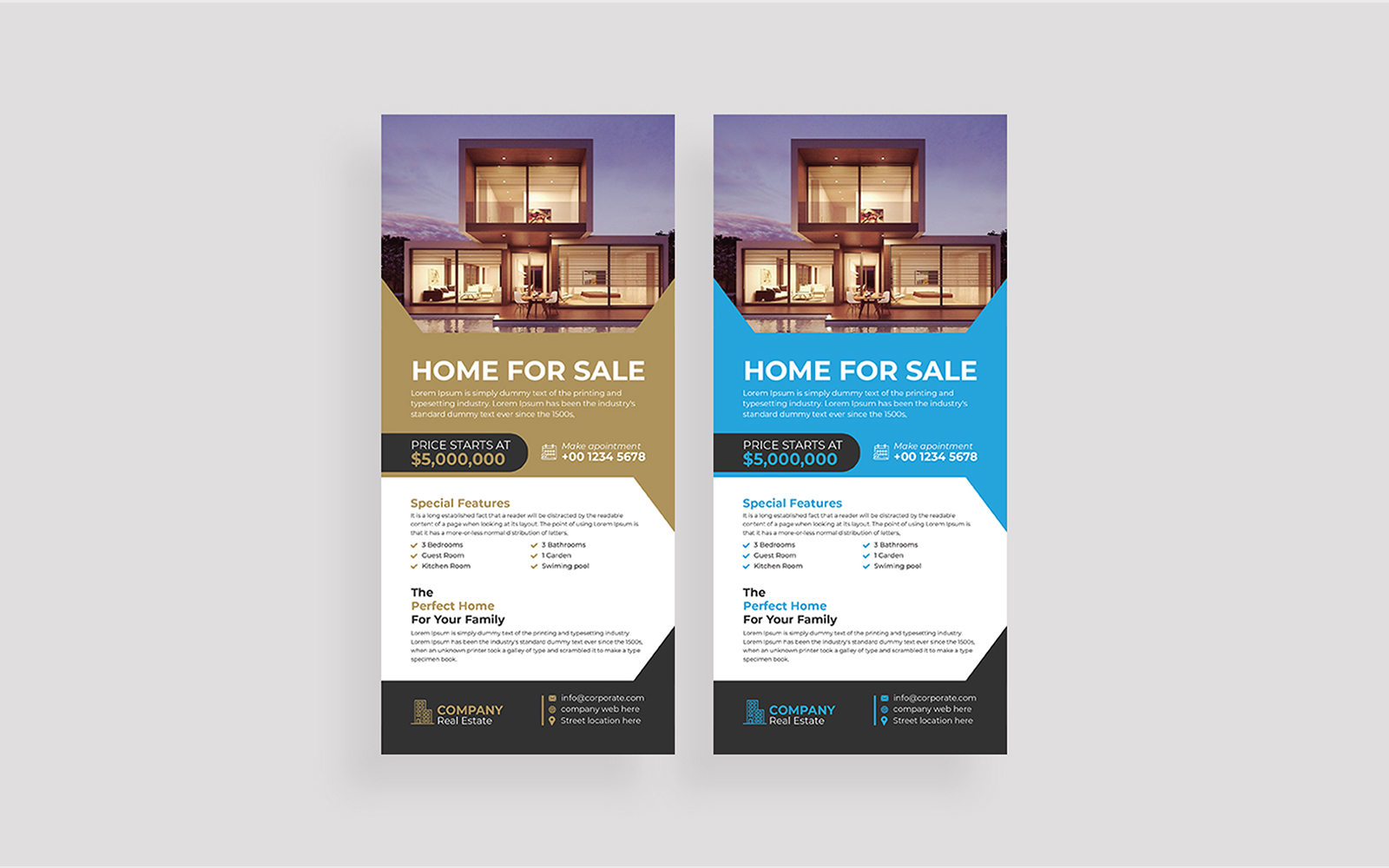 Real Estate Home Sale Rack Card Template