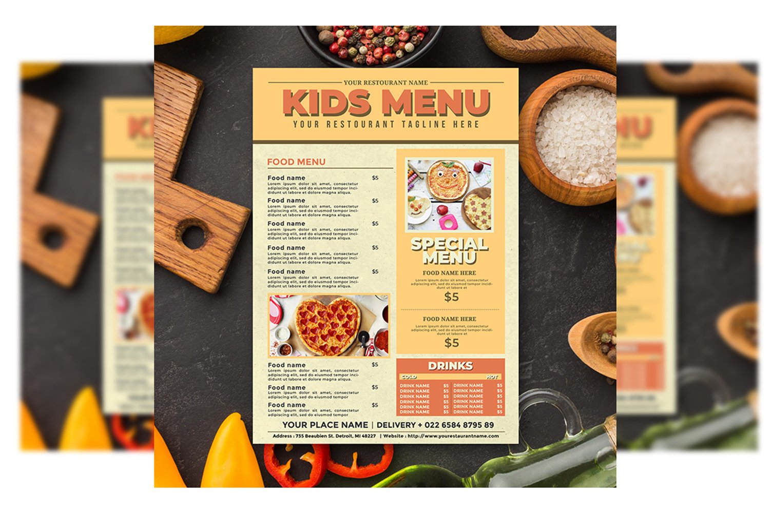 Kids Menu - Flyer Template #2