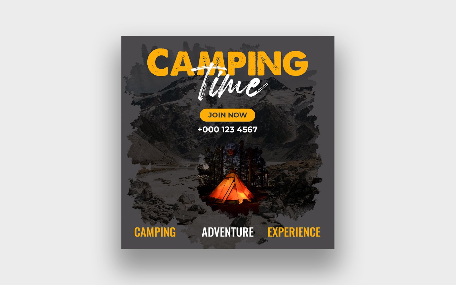 Camping Social Media Post Design Template