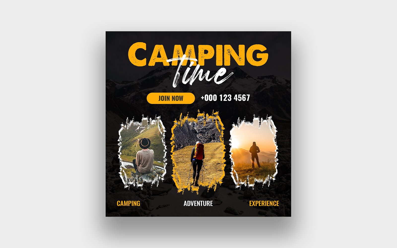 Camping social media web banner template