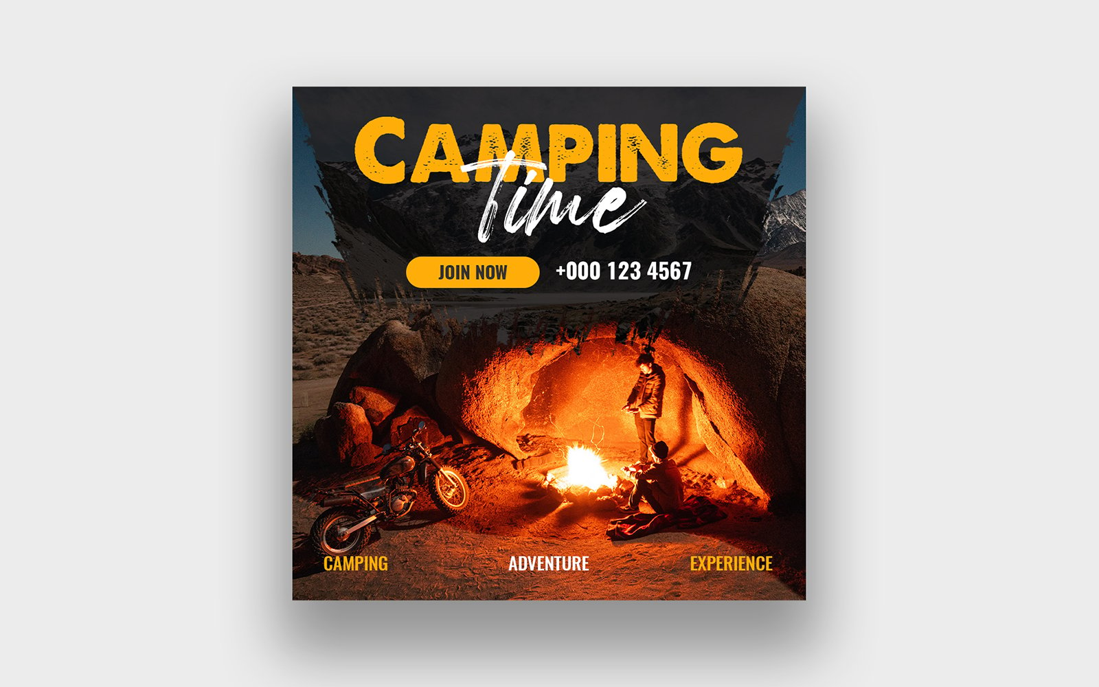 Camping social media web banner design
