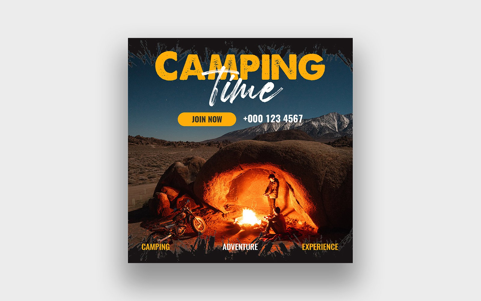 Adventure camping social media post template