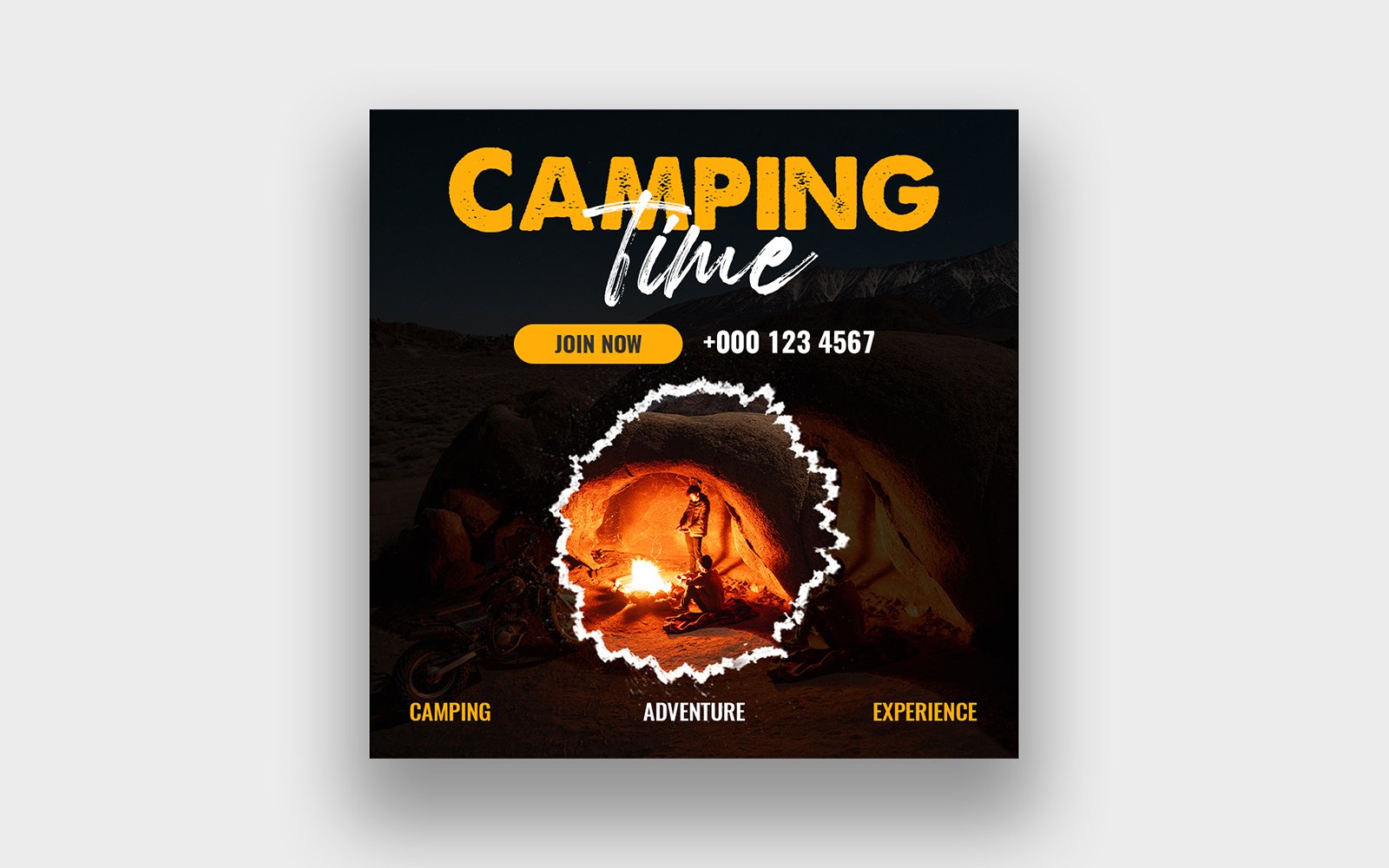 Adventure camping social media post