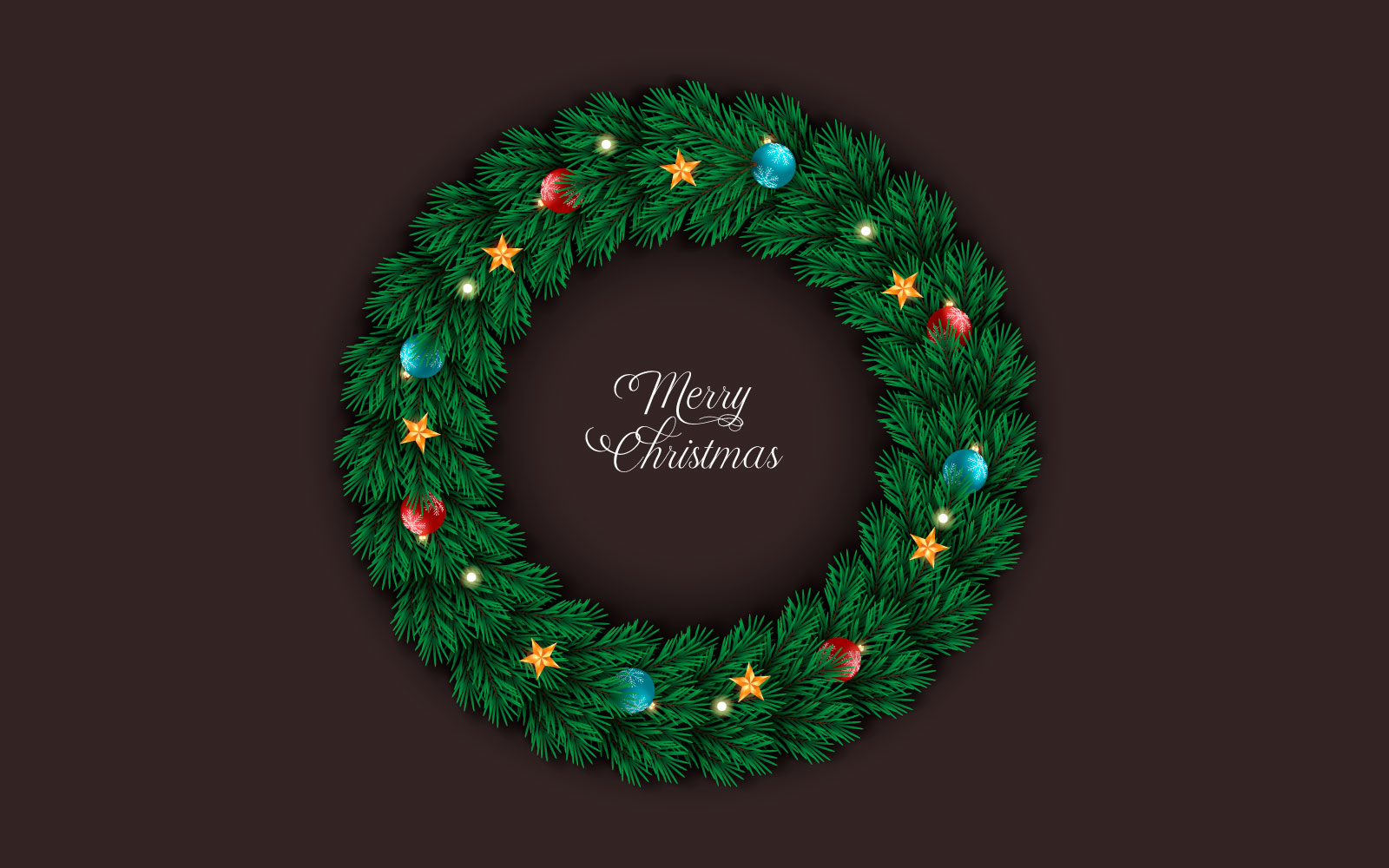 Best christmas wishes wreath with decorated holiday wreath illustration