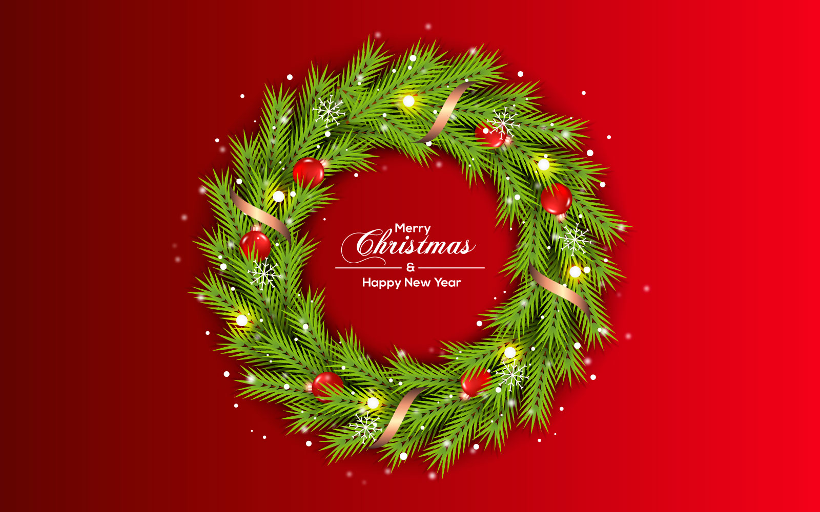 Best christmas wishes wreath with decorated holiday wreath flat  illustration concept