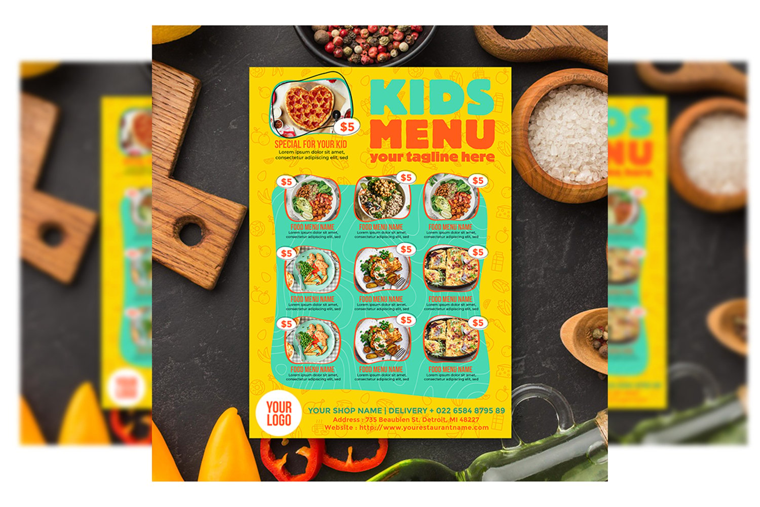 Kids Menu - Flyer Template #3