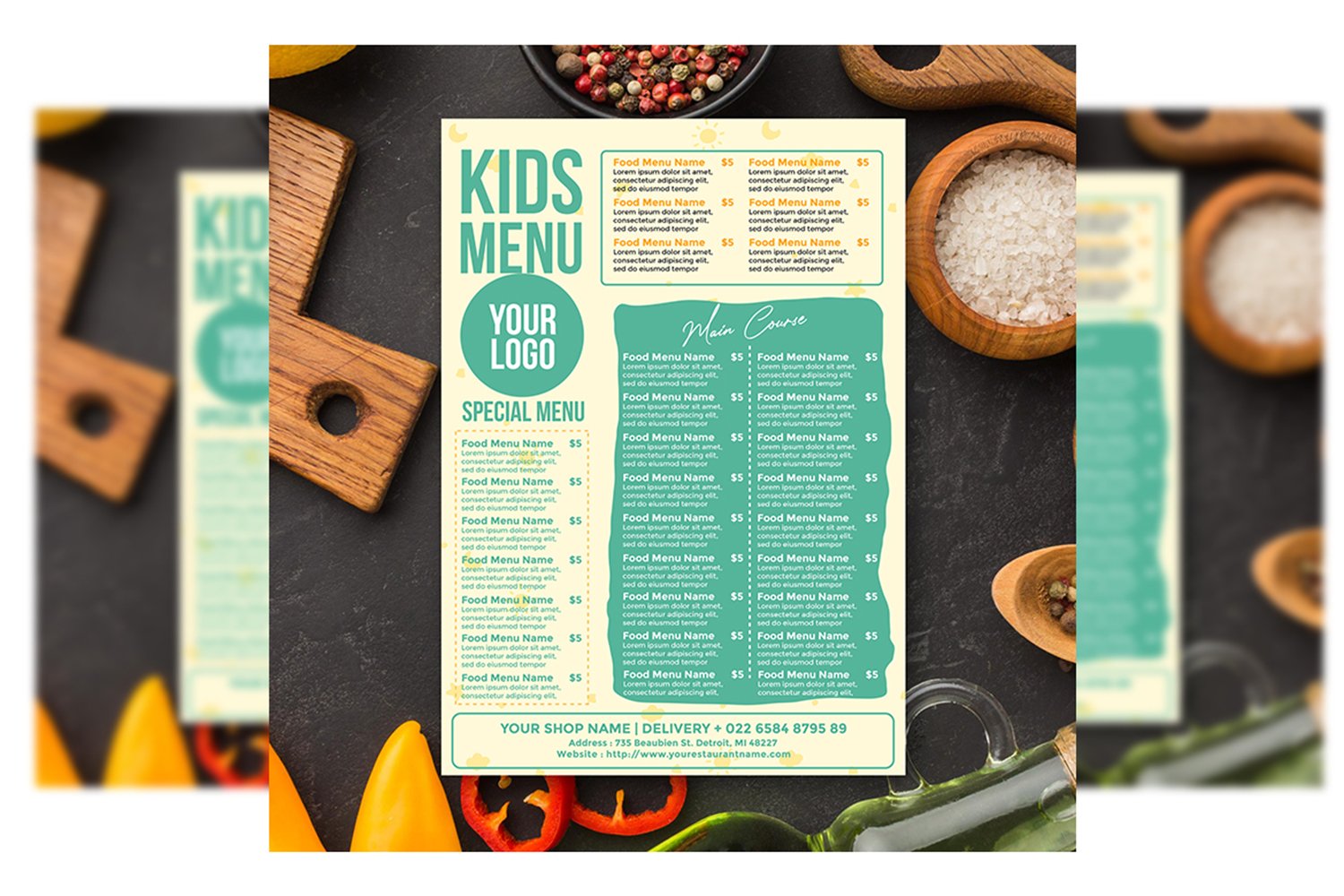 Kids Menu - Flyer Template #4