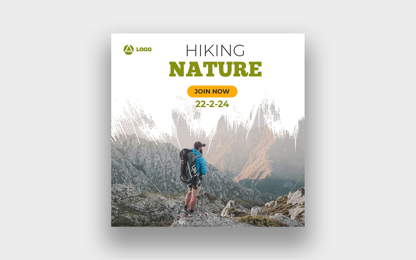 Hiking Facebook Post Design Template