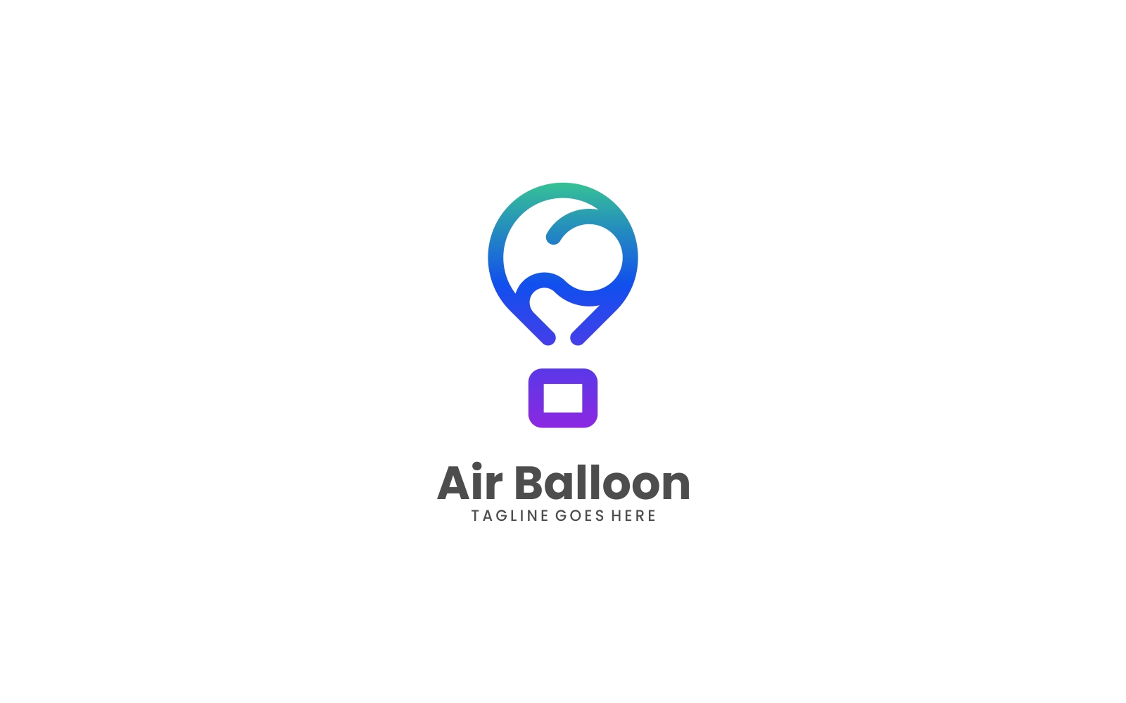 Air Balloon Line Art Gradient Logo