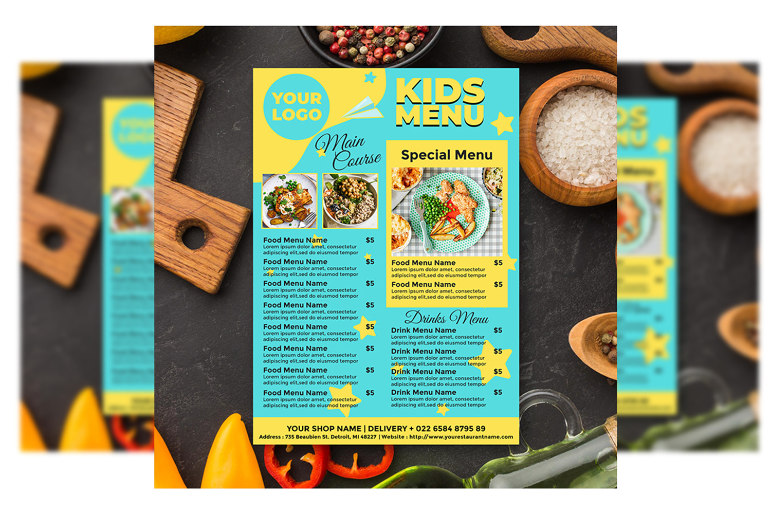 Kids Food Menu  - Flyer Template