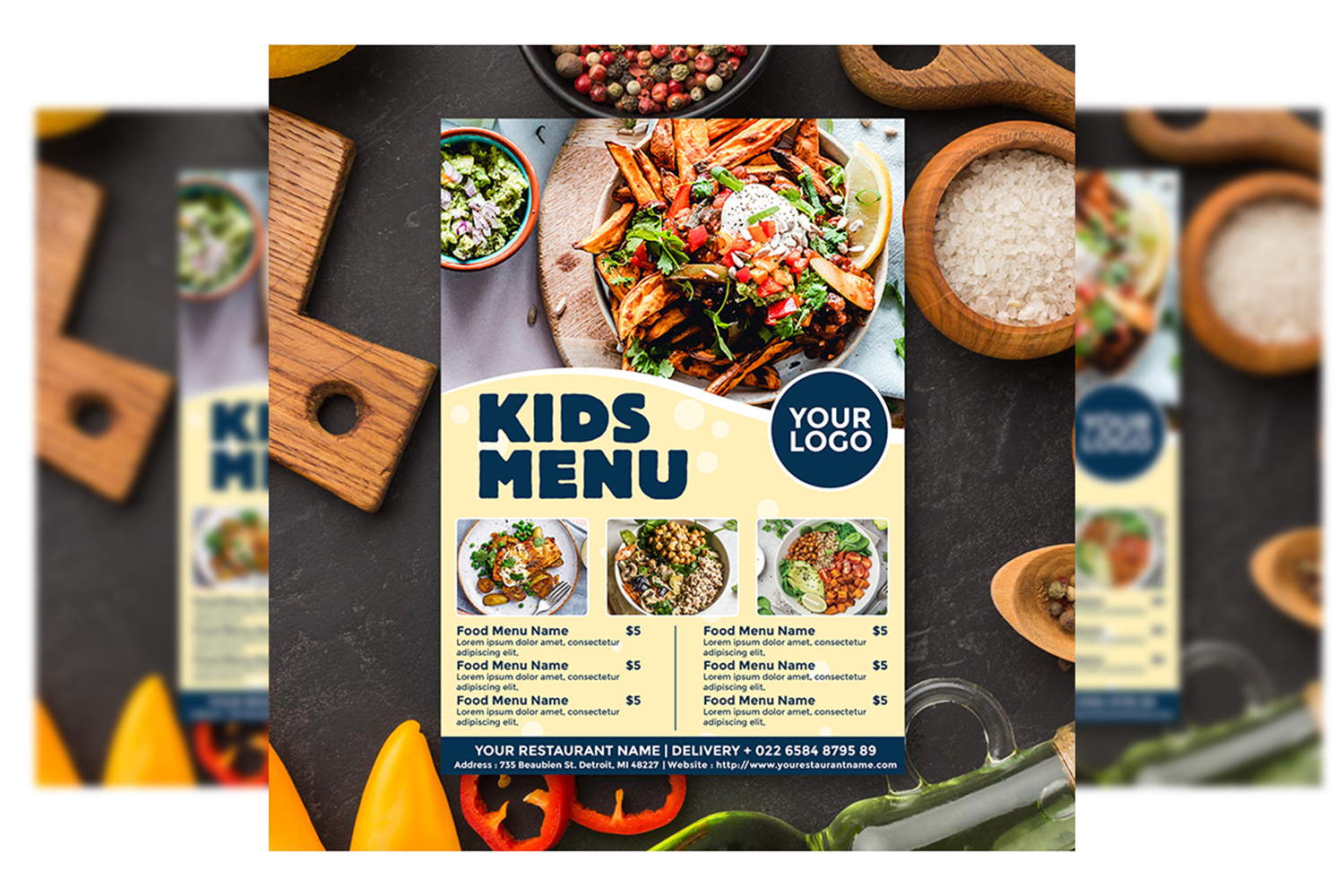 Kids Food Menu  - Flyer Template #3