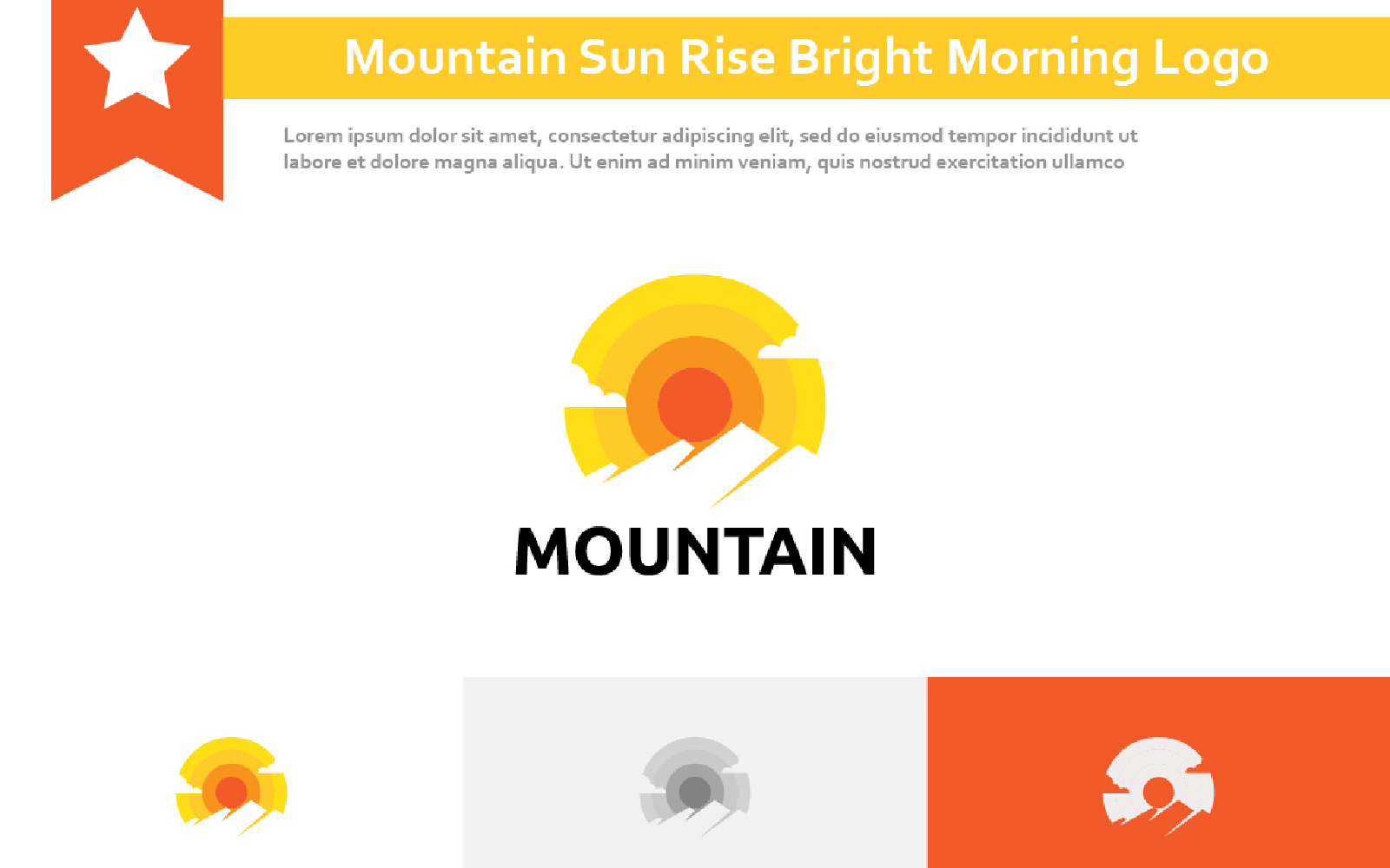 Mountain Sun Rise Bright Morning Sunrise Logo
