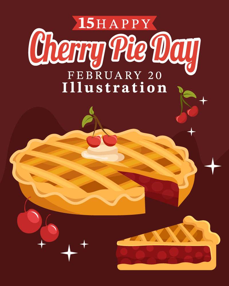 15 National Cherry Pie Day Illustration