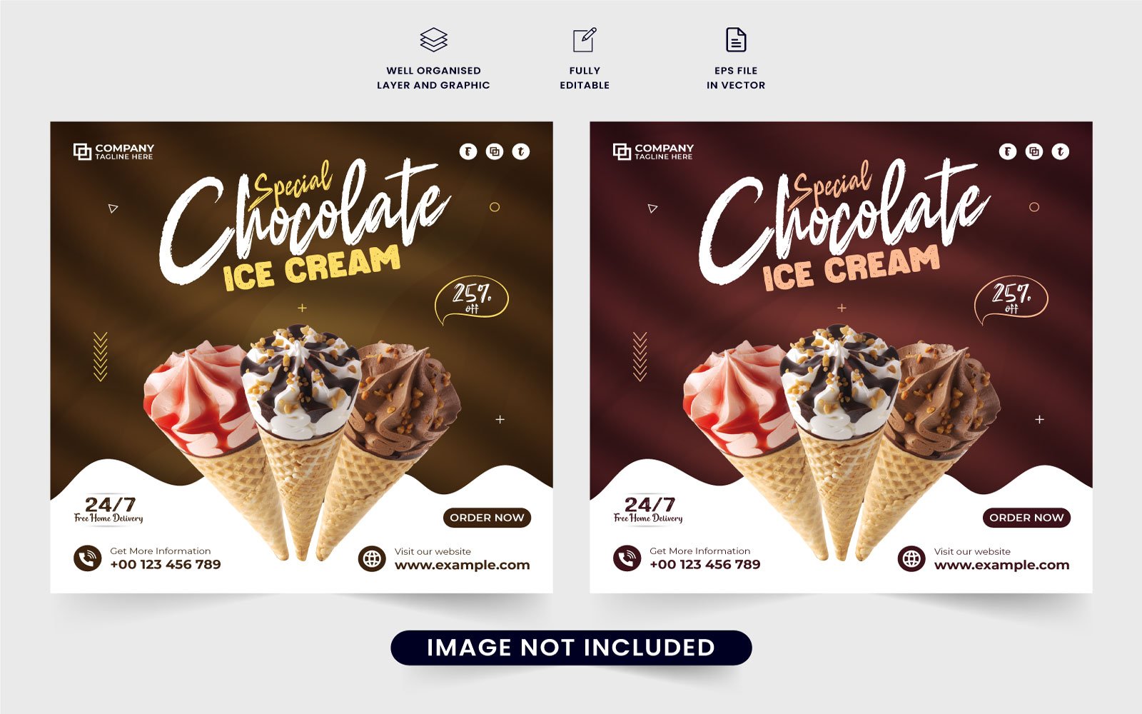 Ice cream discount web banner design
