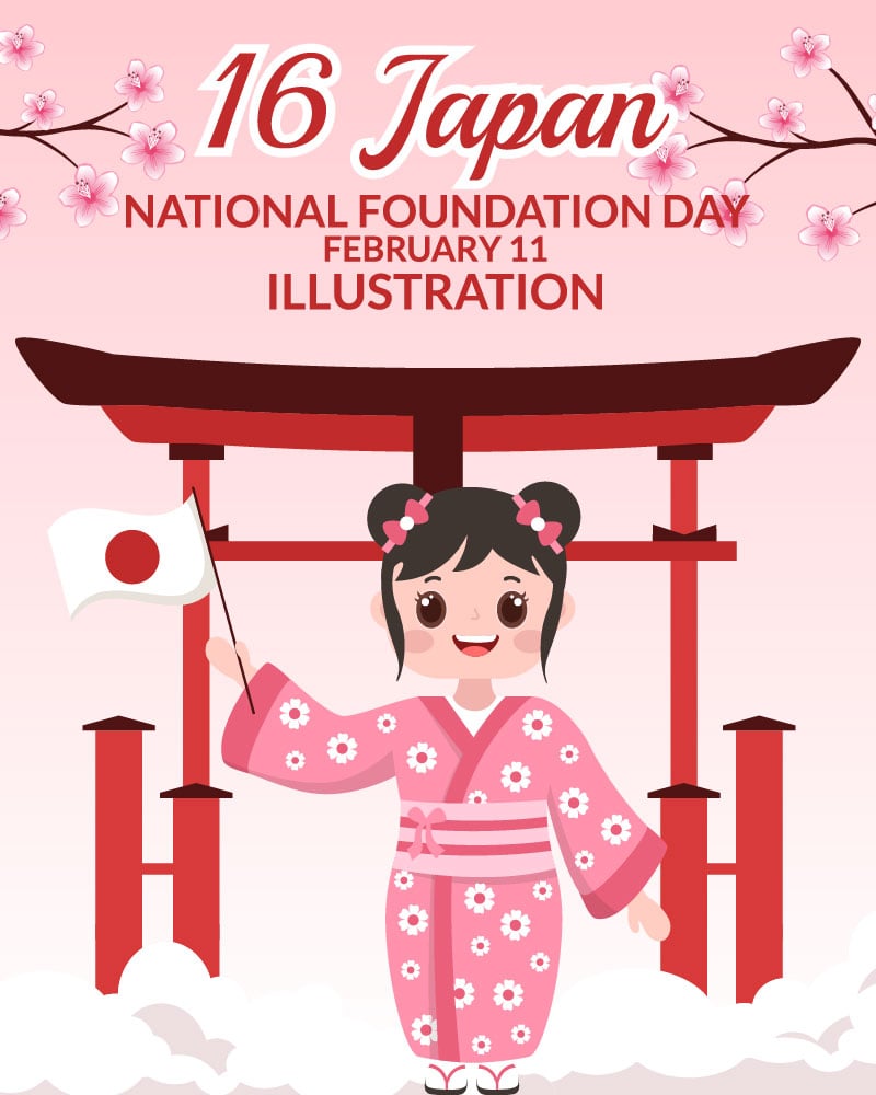 16 Japan National Foundation Day Illustration