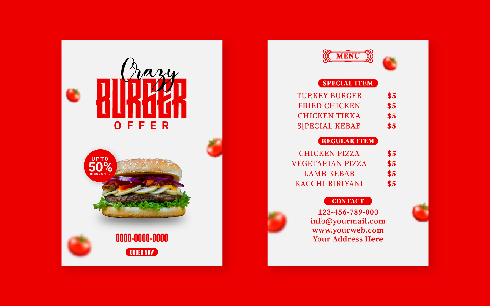 Food flyer restuarent's social media post banner template