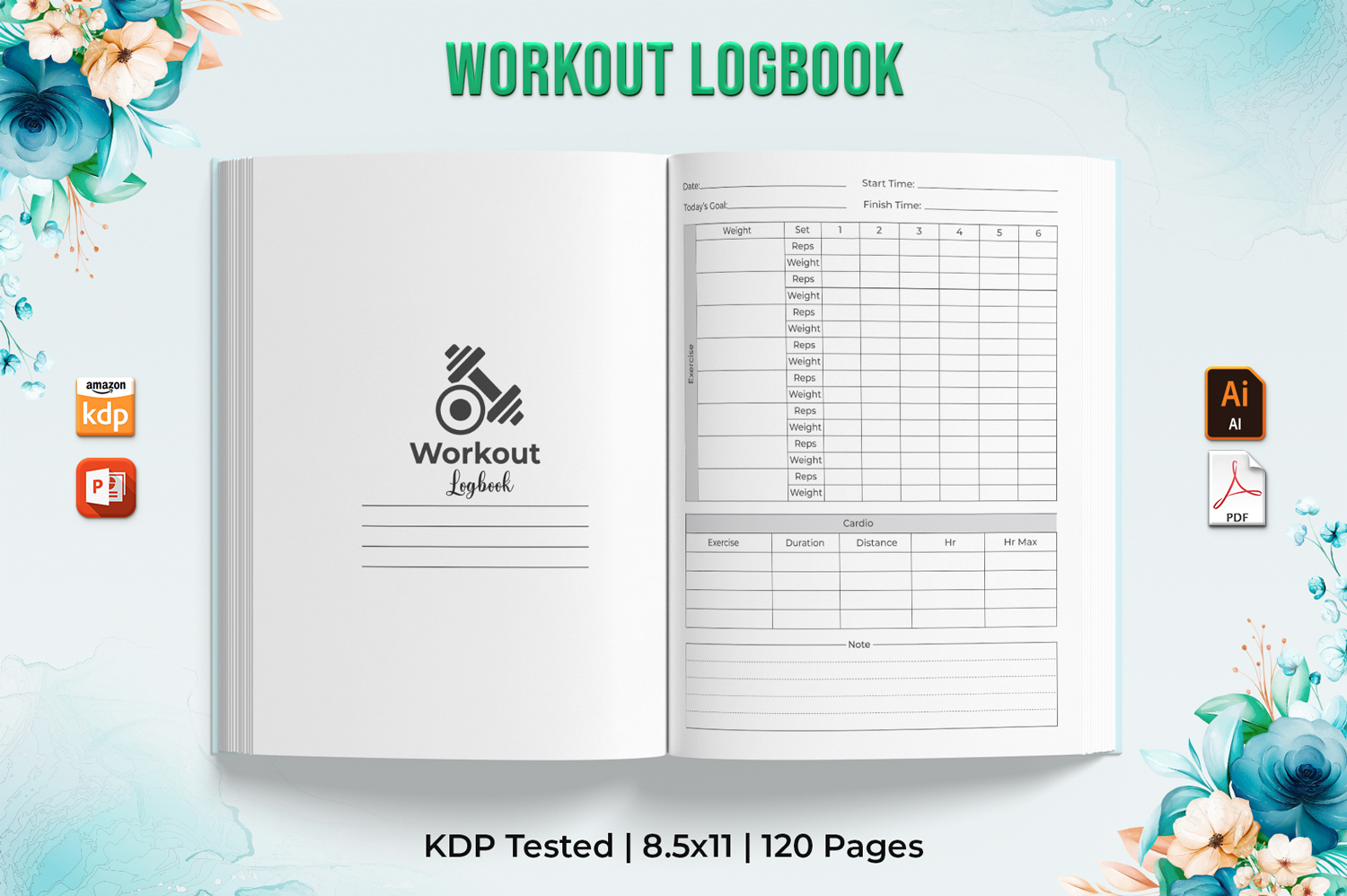 Workout Log Book KDP Interior Planner V-2