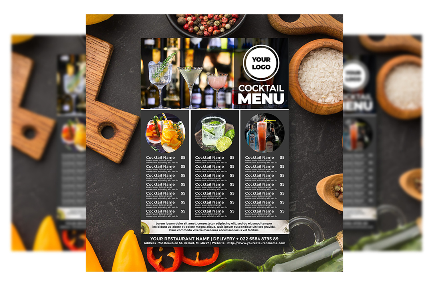 Cocktails Menu - Flyer Template #7