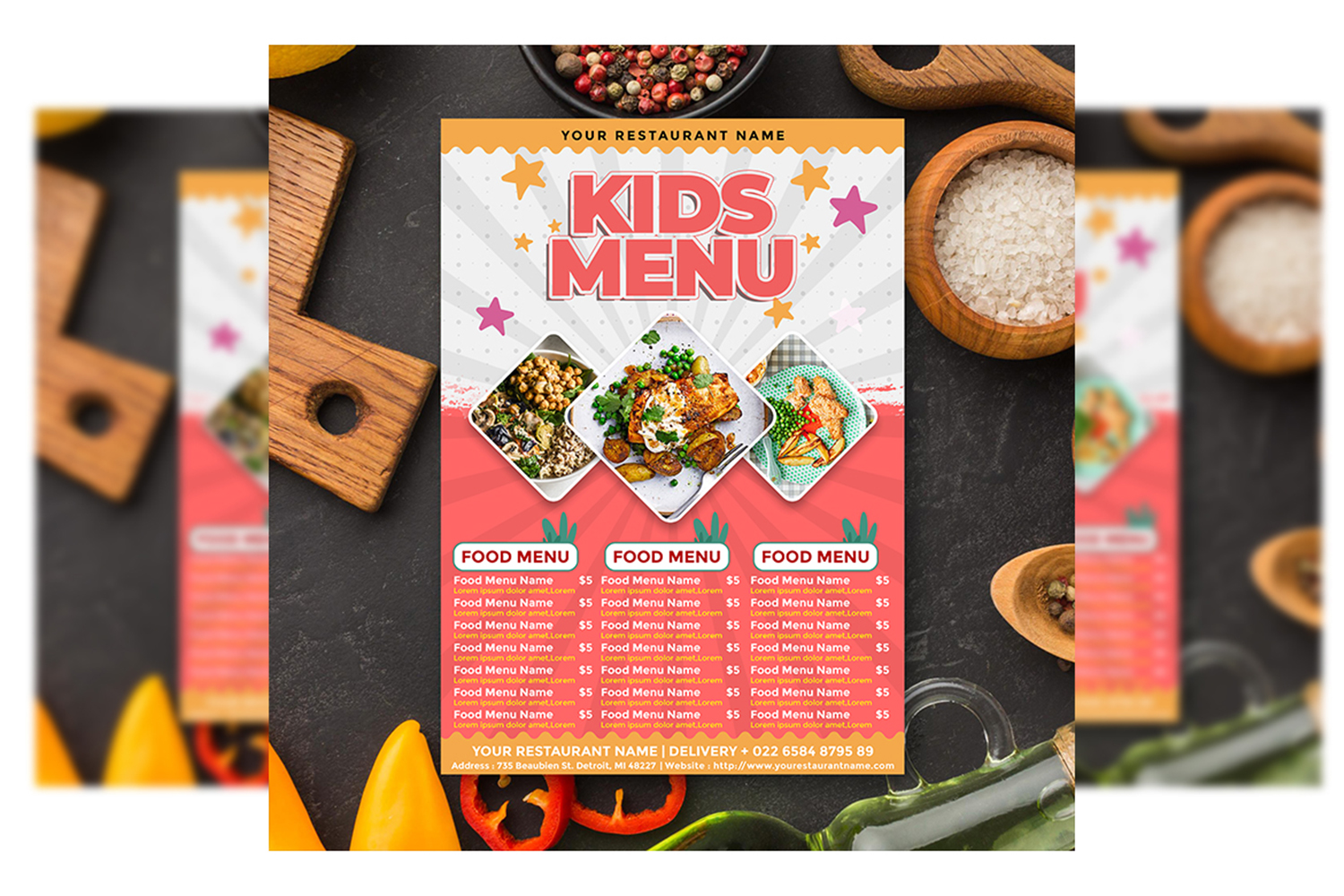 Kids Menu flyer - Flyer Template