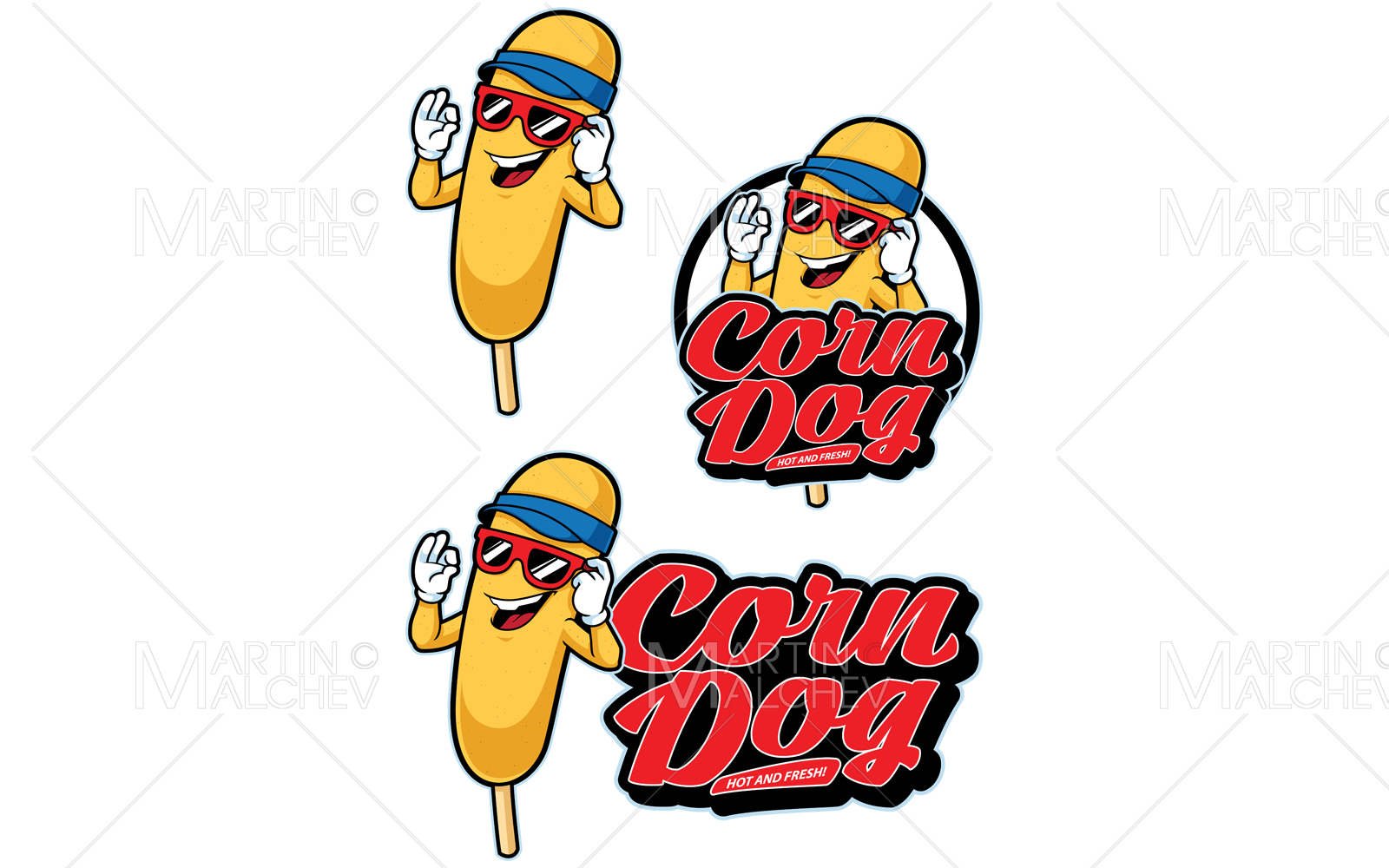Corn Dog Mascot Vector Illustration