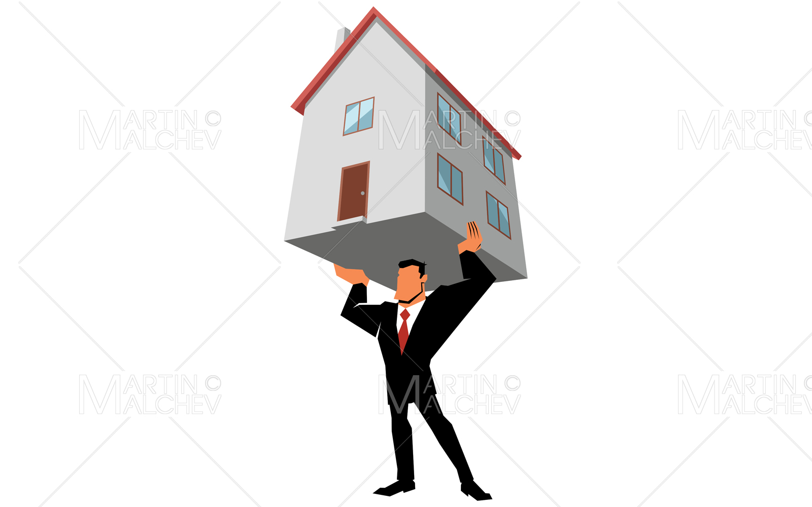 Real Estate Broker Vector Illustration