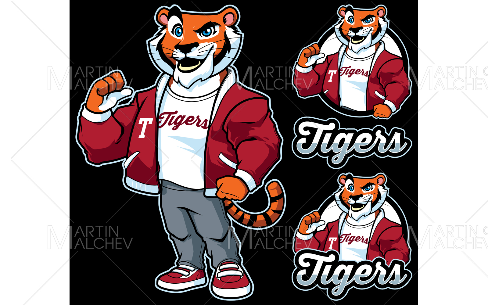Tigers Club Mascot Design Vector Illustration