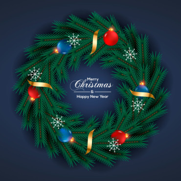 Wreath Christmas Illustrations Templates 297533