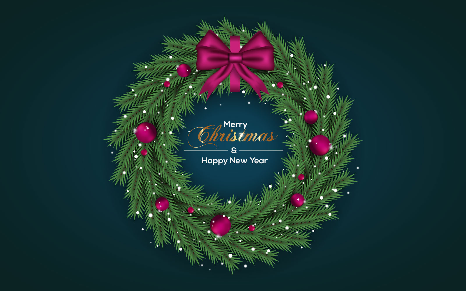 Christmas wreath vector design merry christmas text with garland elements for xmas greeting